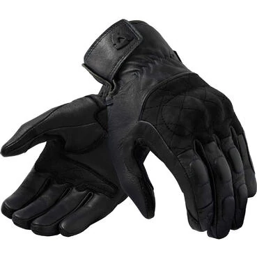Rev'it TRACKER Black Leather Motorcycle мотоперчатки