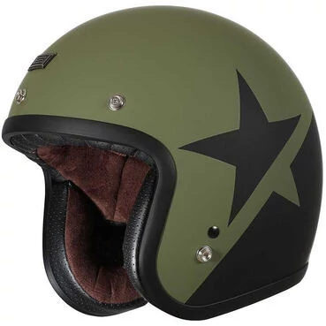 Motorcycle Мотошлем Jet Custom Origin PRIMO STAR Black Army Green Opaque