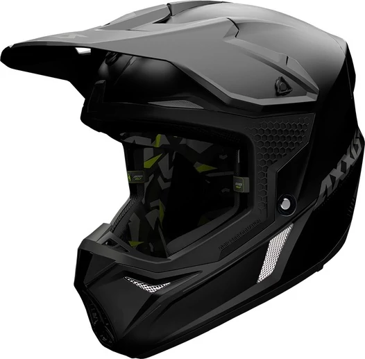 AXXIS MX803 Wolf Solid мотошлем кроссовый эндуро черный матовый (размер: m)