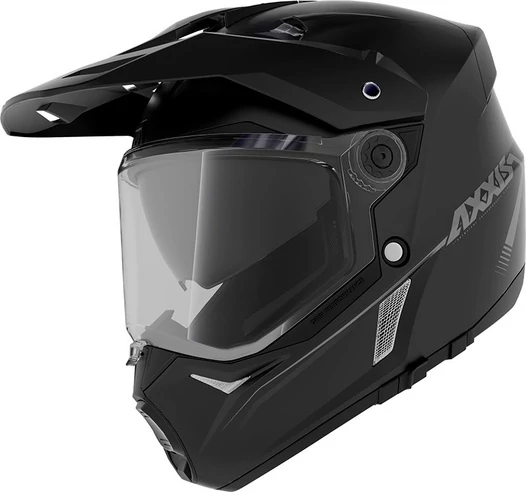 AXXIS MX803 Wolf DS Solid мотошлем дуалспорт черный матовый