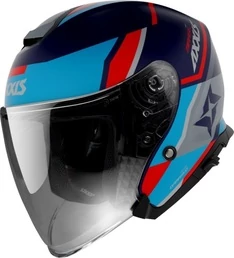 AXXIS OF504SV Mirage SV Damasko Matt Blue мотошлем открытый синий матовый