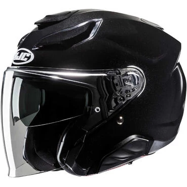 Hjc F31 Solid Black Metal Motorcycle Jet Мотошлем