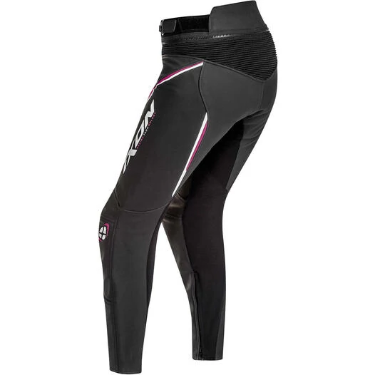 Ixon Lady Leather Trousers Model Trinity Black White Fuchsia