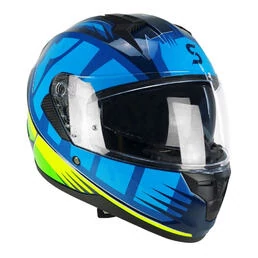 SKA-P 3MHA Speeder Sport Full Face Helmet Navy / Yellow Fluo