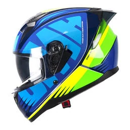 SKA-P 3MHA Speeder Sport Full Face Helmet Navy / Yellow Fluo