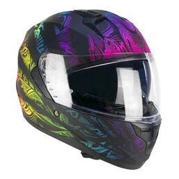 SKA-P 3MHA Speeder Rainbow Full Face Helmet Black / Green / Matt Red