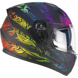 SKA-P 3MHA Speeder Rainbow Full Face Helmet Black / Green / Matt Red