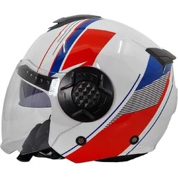 Double визор Jet Motorcycle Мотошлем Bhr 830 Flash White Red Blue