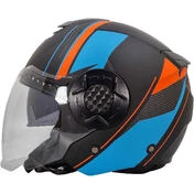 Double визор Jet Motorcycle Мотошлем Bhr 830 Flash Cool Matt Black Orange