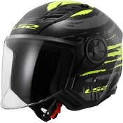 Ls2 OF616 AIRFLOW 2 BRUSH Jet Motorcycle Мотошлем Black Yellow Fluo