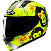 Full Face Child Motorcycle Мотошлем Hjc C10 GETI MC3HSF Yellow Fluo Matt Black