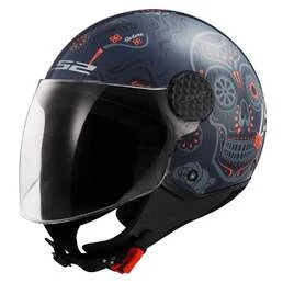 LS2 OF558 Sphere Lux II Maxca Open Face Helmet Cobalt Orange