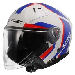 LS2 OF603 Infinity II Focus Open Face Helmet White / Blue / Red (размер: s)