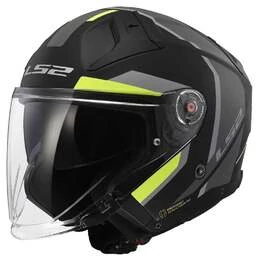 LS2 OF603 Infinity II Focus Open Face Helmet Matt Black / High Vision Yellow (размер: s)