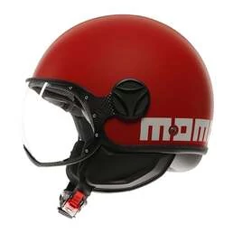 MOMO DESIGN FGTR Classic Open Face Helmet Candy Matt Red / White