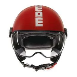 MOMO DESIGN FGTR Classic Open Face Helmet Candy Matt Red / White