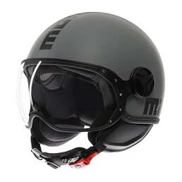MOMO DESIGN FGTR Classic Open Face Helmet Mono Matt Grey / Black