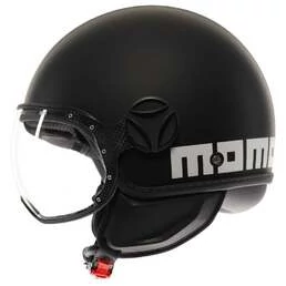 MOMO DESIGN FGTR Classic Open Face Helmet Mono Matt Black / White