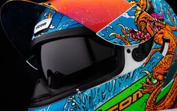 Icon Airform Dino Fury мотошлем голубой