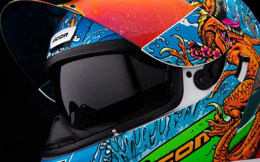 Icon Airform Dino Fury мотошлем голубой