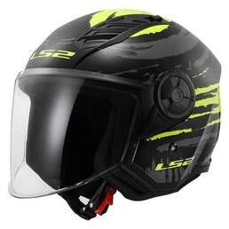 LS2 OF616 Airflow II Brush open face helmet Черно-желтый