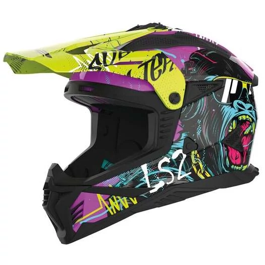 Ls2 Mx708 Fast 2 Gorilla Мотошлем Purple Yellow Фиолетовый