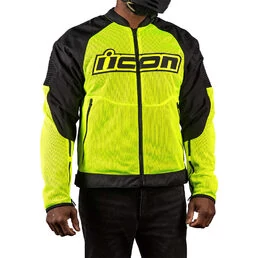 Icon Overlord 3 Mesh CE Hi-Viz мотокуртка желтая