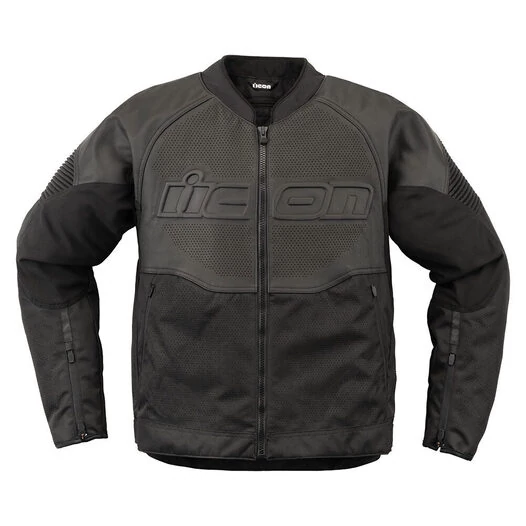 Icon Overlord 3 Leather Black мотокуртка черная (размер: 3xl)