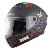 AXXIS FF112D Draken S HorrorLand Matt Titanium мотошлем интеграл серый матовый