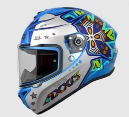 AXXIS FF112D Draken S Star Matt Fluor Blue мотошлем интеграл синий матовый
