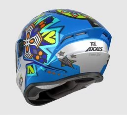 AXXIS FF112D Draken S Star Matt Fluor Blue мотошлем интеграл синий матовый