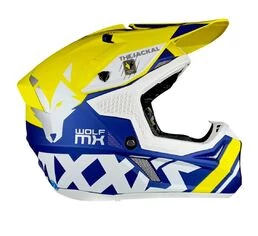 AXXIS MX803 Wolf Jackal B4 Matt Yellow мотошлем кроссовый эндуро желтый матовый
