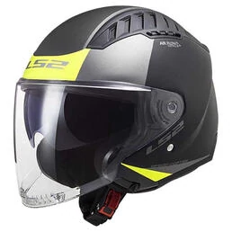 LS2 OF600 Copter II Urbane open face helmet matt black / yellow