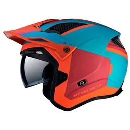 MT Helmets District SV S Analog open face helmet Matt Orange / Light Blue