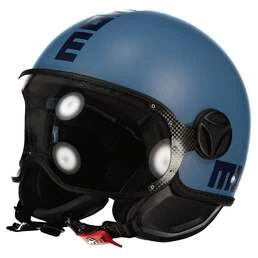 MOMO DESIGN FGTR Classic Open Face Helmet Mono Matt Dusty Blue / Blue