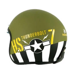 HELSTONS Thunderbolt open face helmet Зеленый