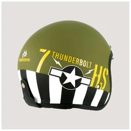 HELSTONS Thunderbolt open face helmet Зеленый