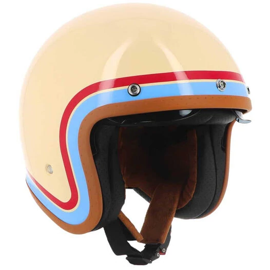 HELSTONS Freedom open face helmet Beige / Blue / Red