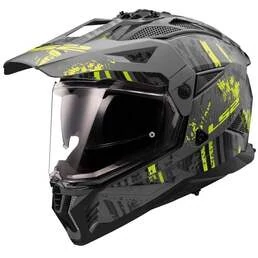 LS2 MX702 Pionner II Crazy full face helmet Matt Black / High Vision Yellow