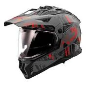 LS2 MX702 Pionner II Crazy full face helmet Красно-черный