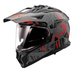 LS2 MX702 Pionner II Crazy full face helmet Красно-черный