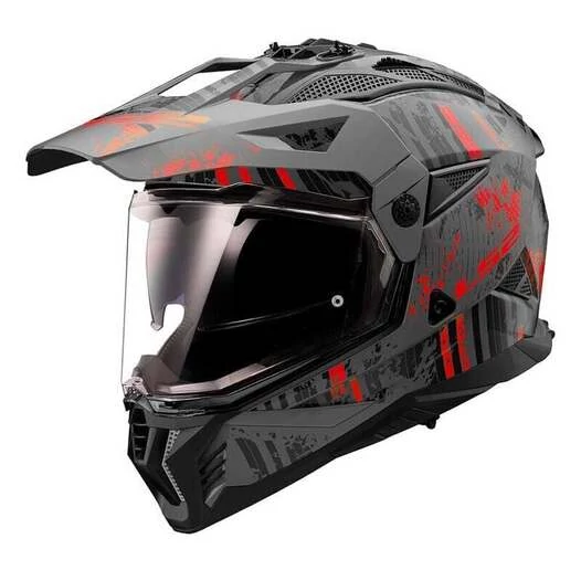 LS2 MX702 Pionner II Crazy full face helmet Красно-черный