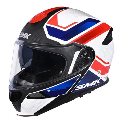 SMK Gullwing Supertour modular helmet white / red / blue