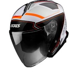 AXXIS OF504SV Mirage SV Trend Gloss Pearl мотошлем открытый черный с белым