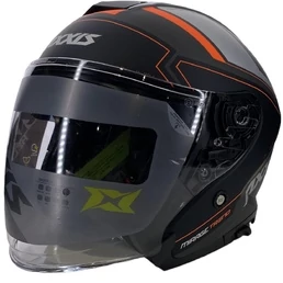 AXXIS OF504SV Mirage SV Trend Matt Fluor Orange мотошлем открытый черный с оранжевым матовый