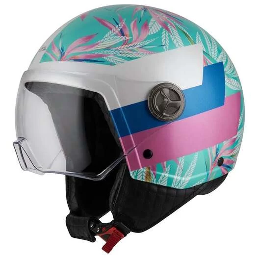 NZI Zeta 2 open face helmet Matt Blue Leaves (размер: s)