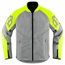 Icon Mesh AF2 CE Hi-Viz мотокуртка серая с желтыми вставками