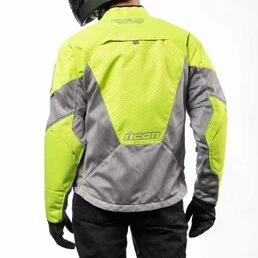 Icon Mesh AF2 CE Hi-Viz мотокуртка серая с желтыми вставками