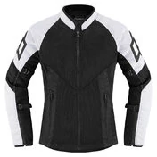 Icon Mesh AF2 CE Wmn White мотокуртка черная с белыми вставками