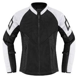 Icon Mesh AF2 CE Wmn White мотокуртка черная с белыми вставками
